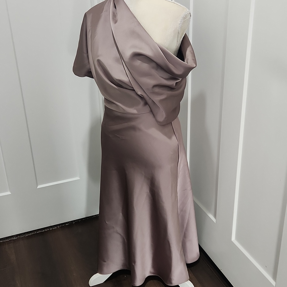 Amsale Draped Satin Pencil Midi-Dress NWOT 4